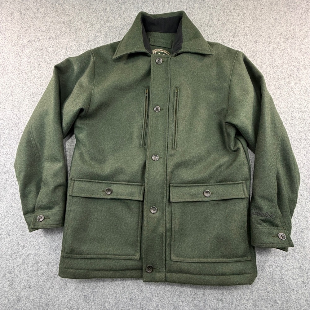 Cabelas Mens Wool Hunting Jacket Thinsulate Green Field Coat Size M Regular